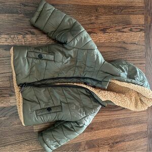 Michael Kors Green Puffer Jacket with Hood